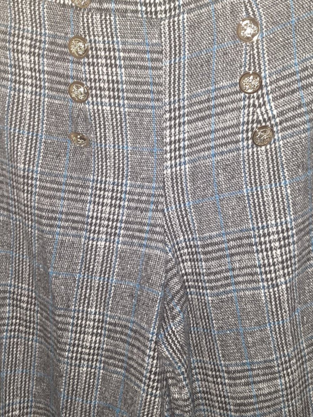 Women’s High Waisted Wide Leg Plaid Pants - Picture 3 of 3